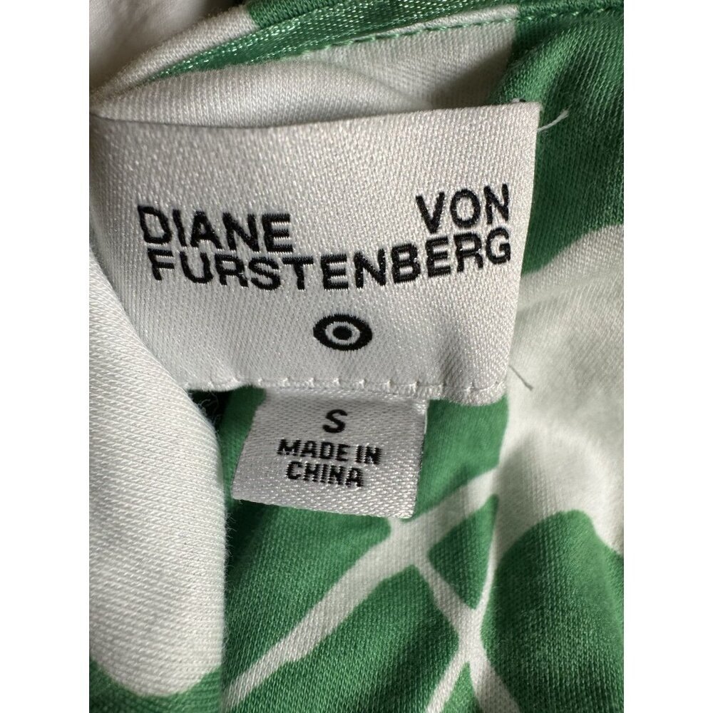 Diane von Furstenberg Halter Wide Leg Jumpsuit Green Print Womens S - Picture 4 of 5